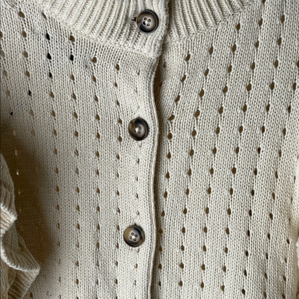 WHO WHAT WEAR ruffle sleeve knit cardigan NWT - Picture 3 of 7